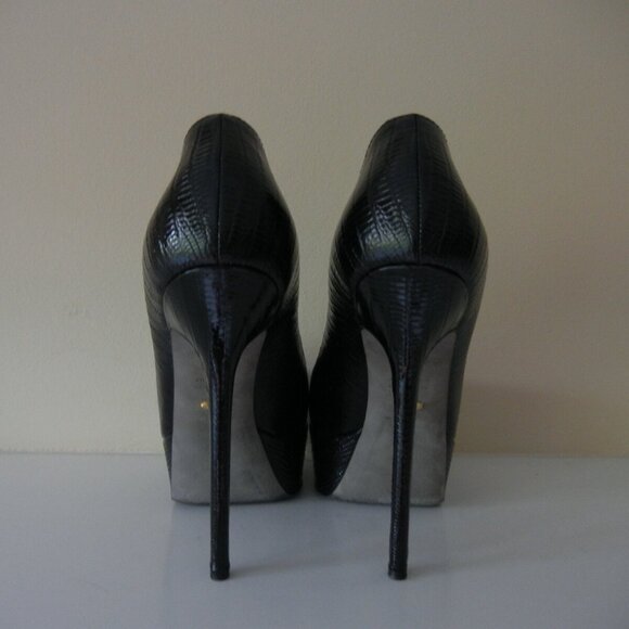 Sergio Rossi Black Eel Pumps - Picture 4 of 7